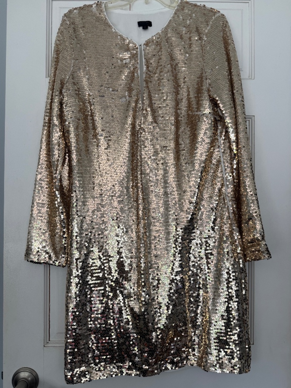NBD x REVOLVE Gold Sequin Long Sleeve Mini Dress Women's Medium